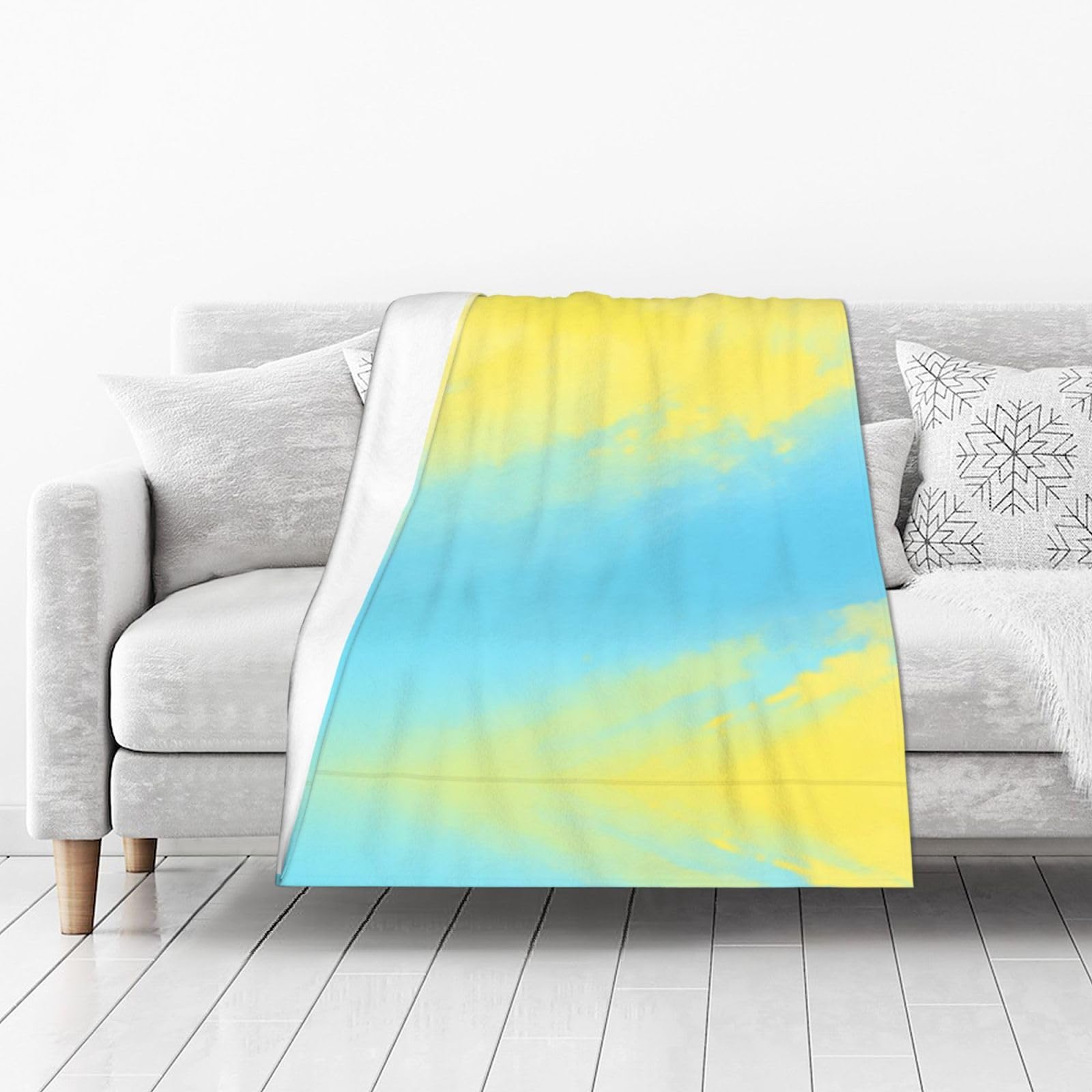 DUYIOKH Sky Gradient Print Thick Throw Blanket, Blanket for Couch Bed Warm Travel Blanket for Camping Movie Night