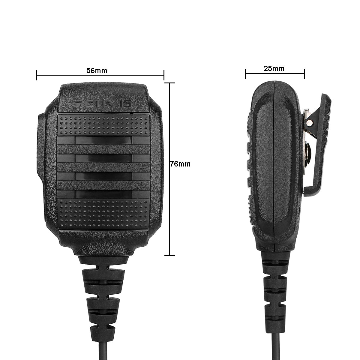 Retevis RS114 2 Pin Walkie Talkie Altoparlante Microfono IP54 Impermeabile Compatibile con Ricetrasmettitore Retevis RT24 RT22 RT27 RT15 RT28 RT617 Baofeng BF-888S UV-5R Kenwood (5 Pezzi)