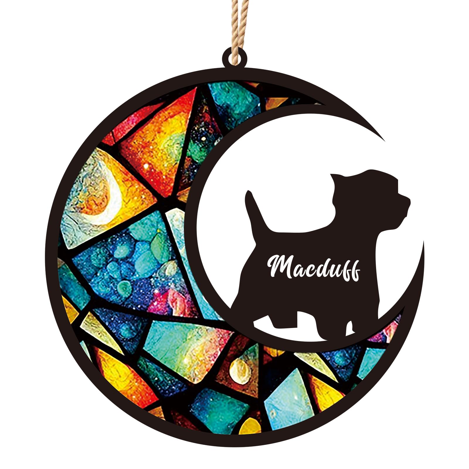 Personalised Dog Memorial Ornaments Gifts Personalised Dog Window Hanging Ornament with Dog's Name Customised Dog Keepsake Remembrance Gift for Dog Lovers Sympathy Gift for Loss of Pet Dog Passed Away