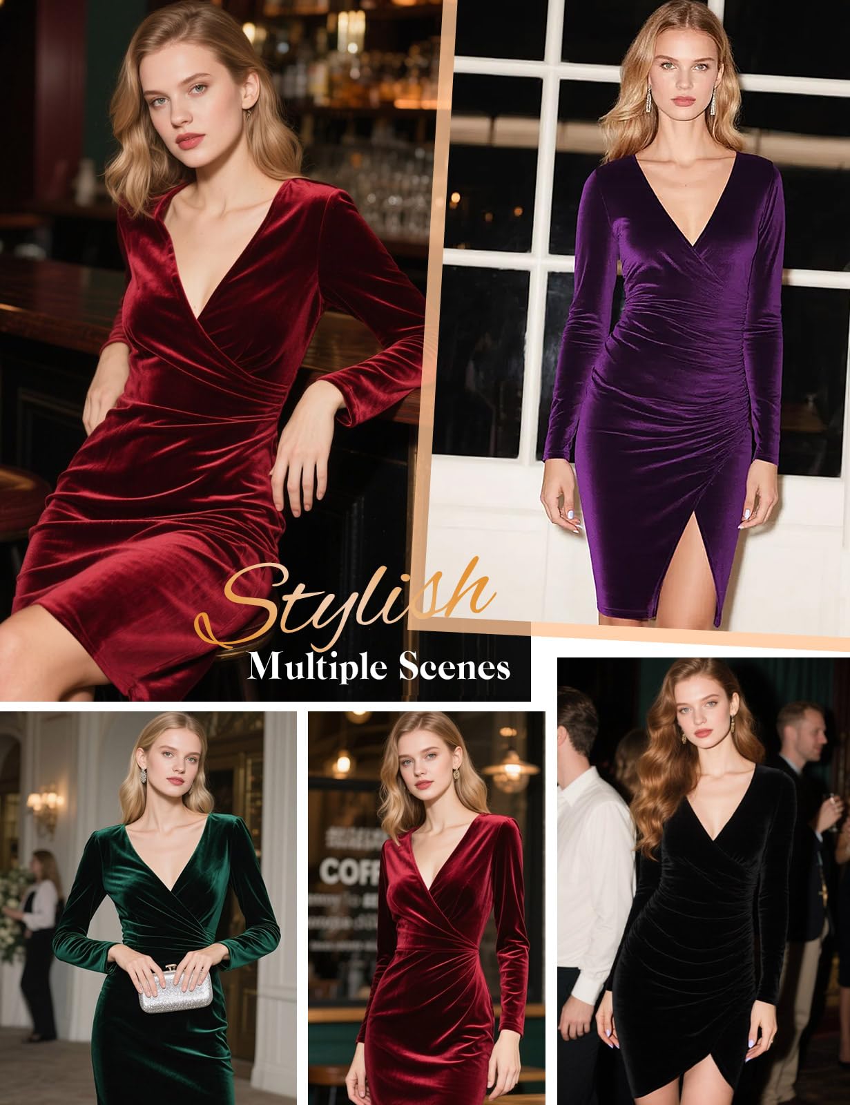 heekpek Robe de Soiree Femme Chic et Glamour Velours