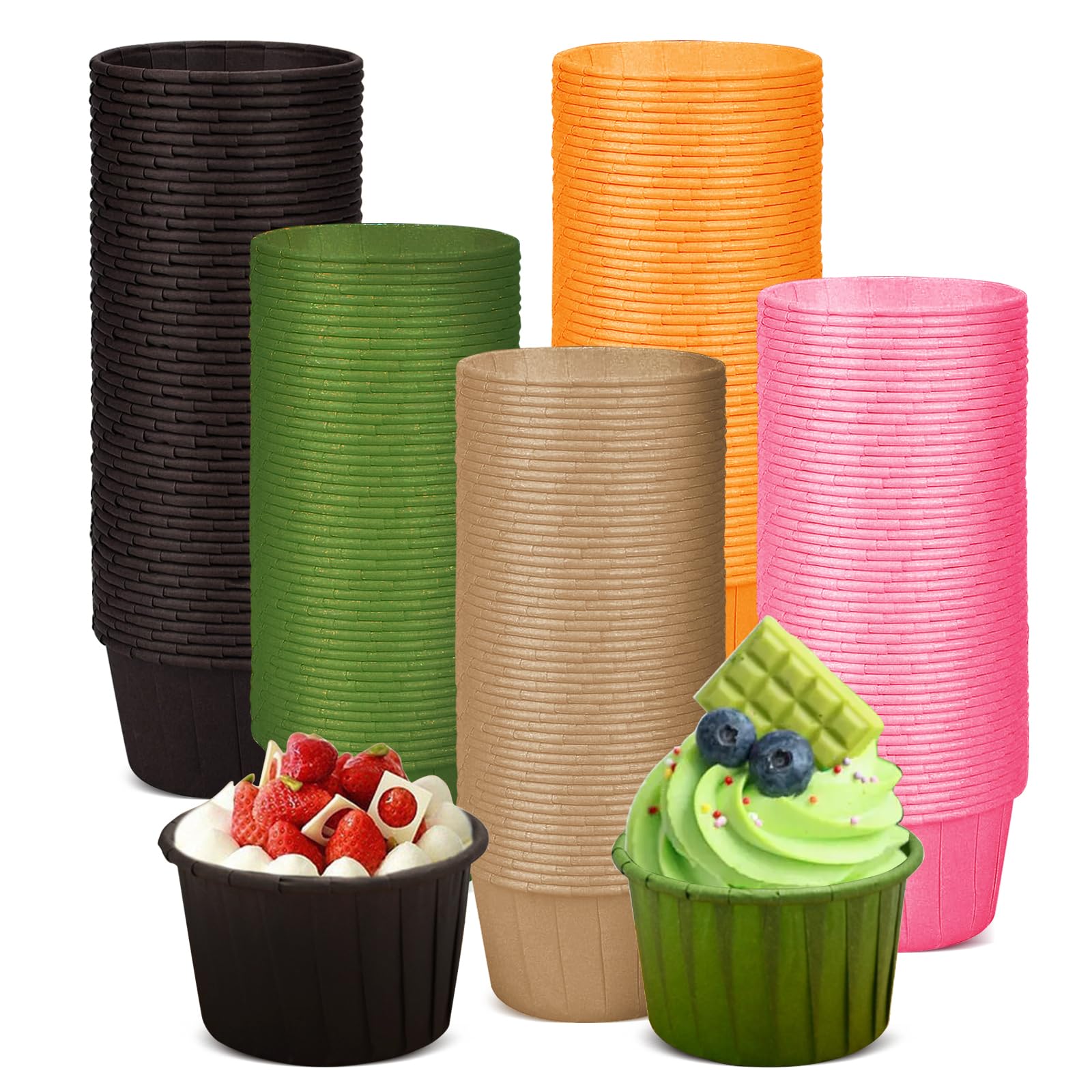 Foremki do babeczek, 150 sztuk foremek do muffinek, 4,5 × 3 cm | Papierowe foremki do pieczenia na Boże Narodzenie, wesele, urodziny, imprezę