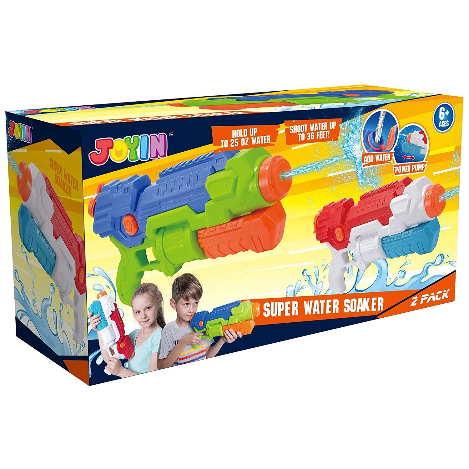 Buy Joyin 2 Pack Water Gun for Kids, Super Water Blaster Large Capacity