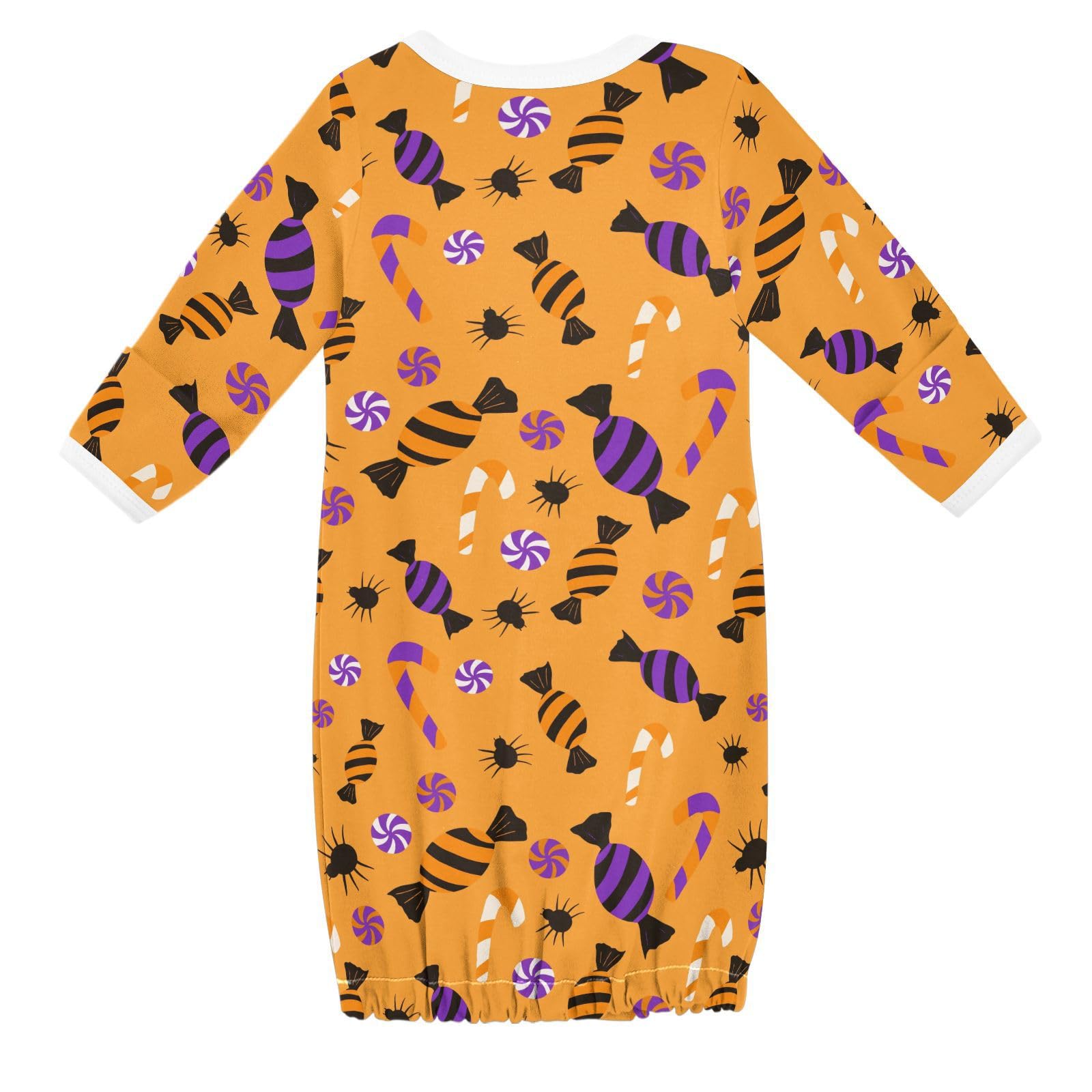 WIFIU Halloween Candies Spiders Baby Girls Boys Sleeper Gown Cotton Nightgown Long Sleeve, Baby Nightdress Sleeping Clothes for Newborn 3-6 Months Multicolor