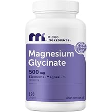 Micro Ingredients Magnesium Glycinate 500 mg Per Serving, 120 Capsules