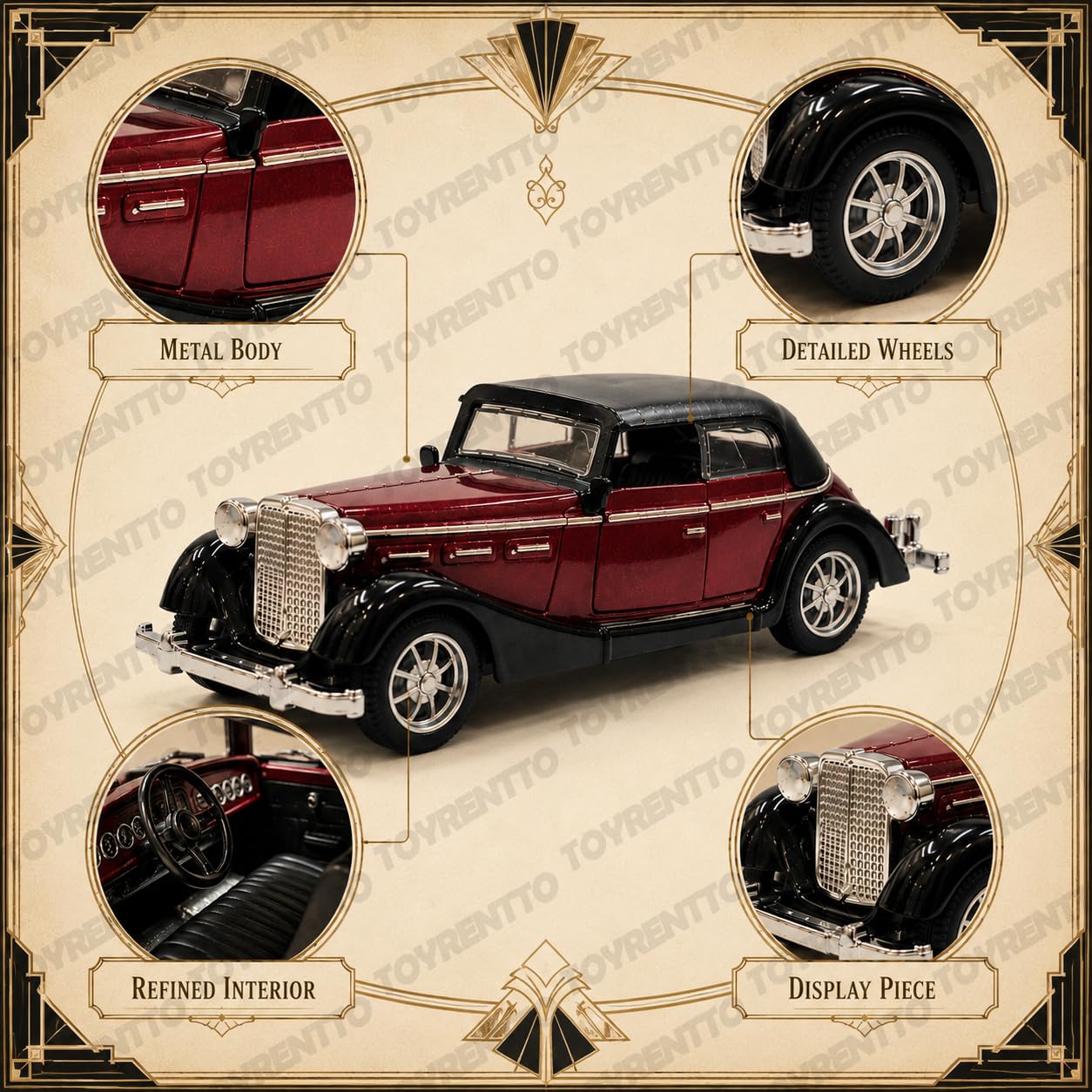 Vintage Die Cast Car Model - Pull Back Action -2