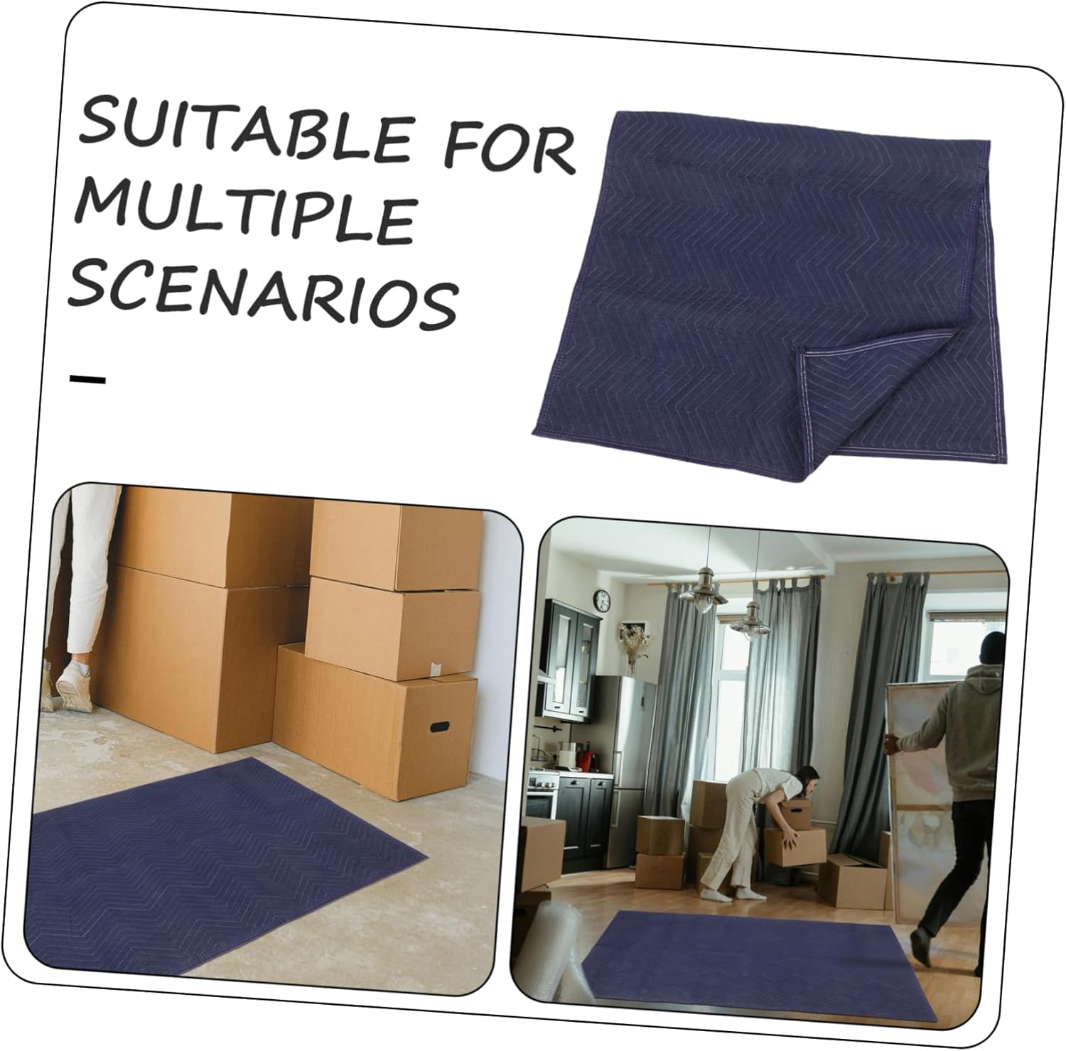Thick Moving Blanket for Furniture Transportation Packing Wrap Stretch Resistance Protective Pads for Safe