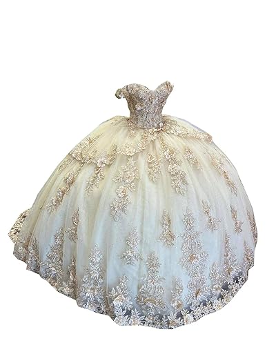 2026 Ball Gown Champagne Quinceanera Wedding Party Evening Dresses with
