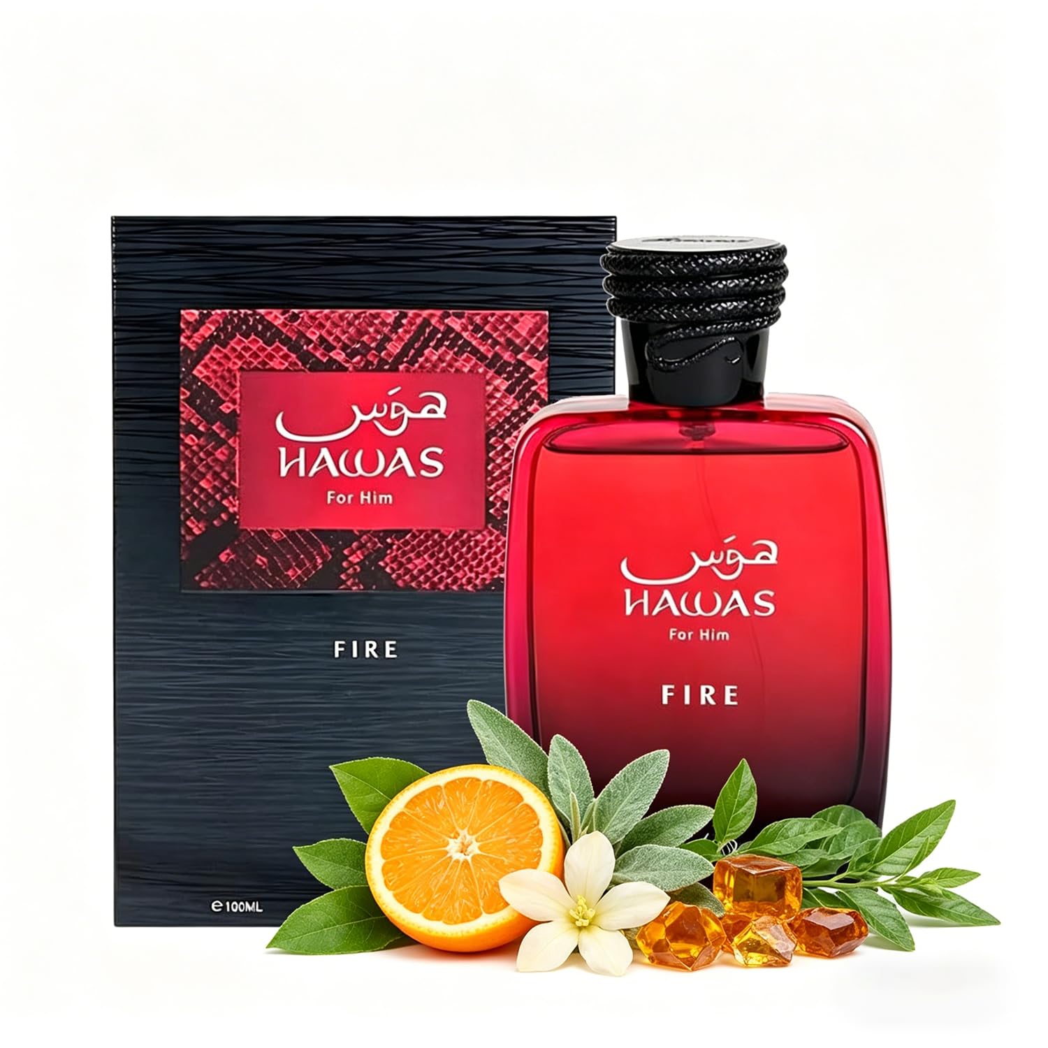 Hawas Fire Eau De Parfum Long Lasting Fragrance Perfum, Indulge In A Luxurious Perfume Men That Captures Masculine Elegance And Strength(100ml, 3.4 oz)