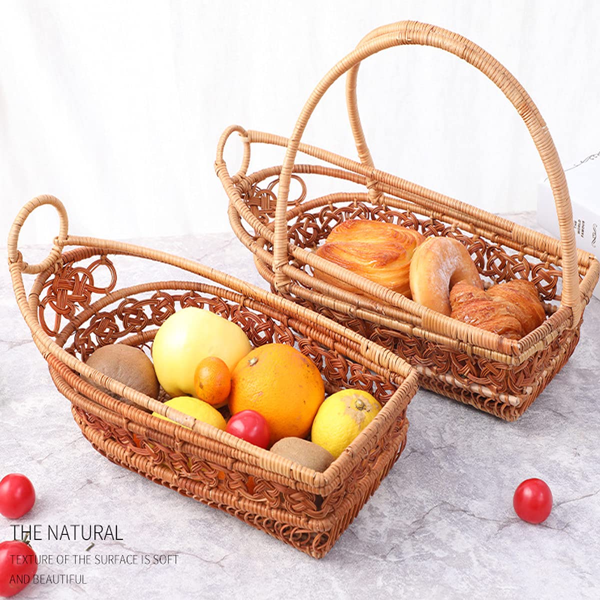 CVHOMEDECO. Mini cesto per il pane in rattan a forma di oca e anatra Cesto per la frutta Cesto per il dessert Cesto in vimini di resina per il soggiorno della casa