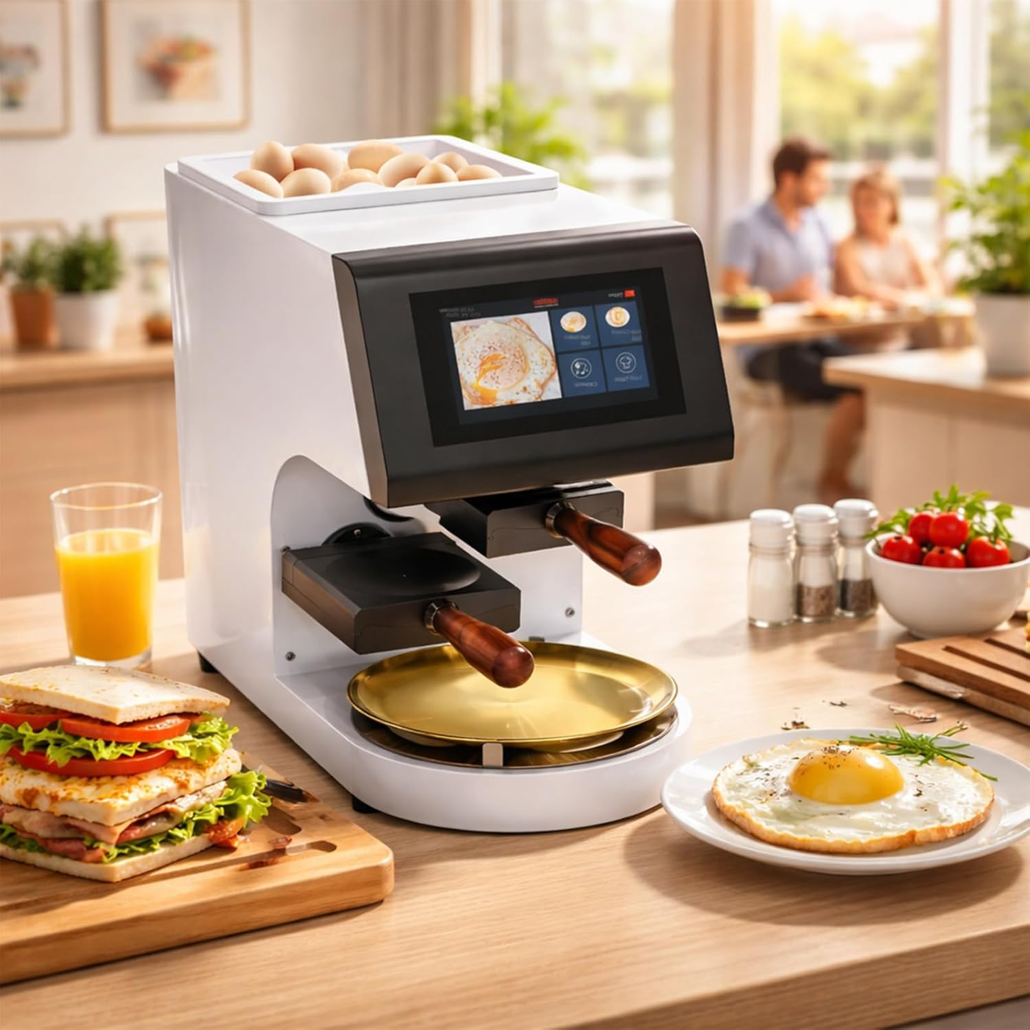Commercial Omelette Maker, Smart Egg Frying Machine, 110 Eggs/Hour Capacity, Temperature Control & Removable Design for Food Service