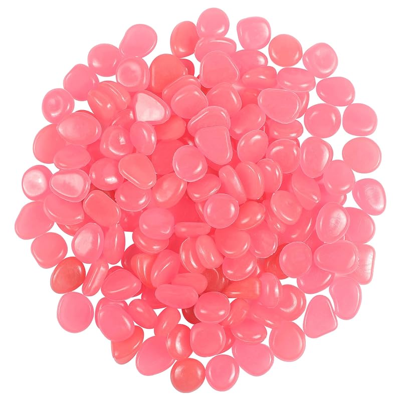 Pedras Decorativas Luminosas para Aquário em Resina Rosa OSOPOLA FD05, 150 unidades