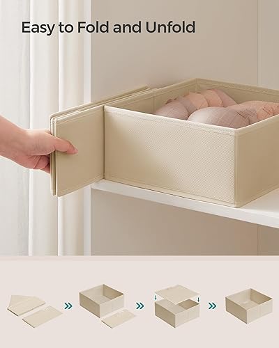 Vista 6 de Songmics URDZ006Y02 Organizador de cajones, para aparador, juego de 12, contenedores plegables de tela para calcetines, ropa interior, brasieres