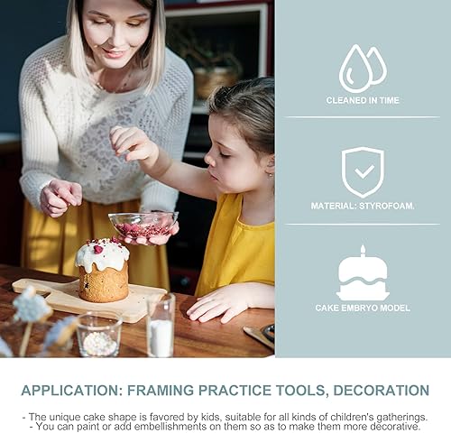 Miniatura 5 de Muñecos redondos de espuma de 3 niveles, 3 tamaños, pastel de boda falso, pastel de espuma para decoración y exhibición de bodas (3.9, 5.9, 7.9