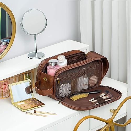 Miniatura 9 de Elviros - Bolsa para artículos de aseo personal para hombre, resistente al agua, organizador de artículos de aseo personal para viajes largos, de