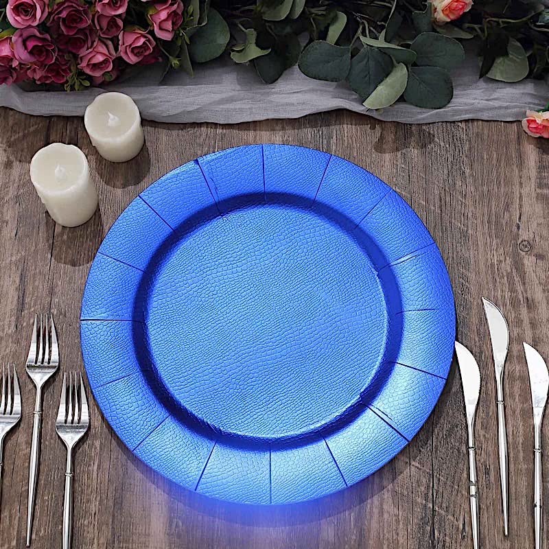 Platos desechables redondos 13 pulg azul real x10 miniatura 4