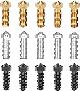 LANKEGU 15PCS Nozzles Kit for Anycubic Vyper, 3D Printer Parts 5PCS Hardened Steel + 5PCS Stainless Steel + 5PCS Brass 0.4mm Nozzles Kit for Vyper, Kobra Plus, Kobra Max