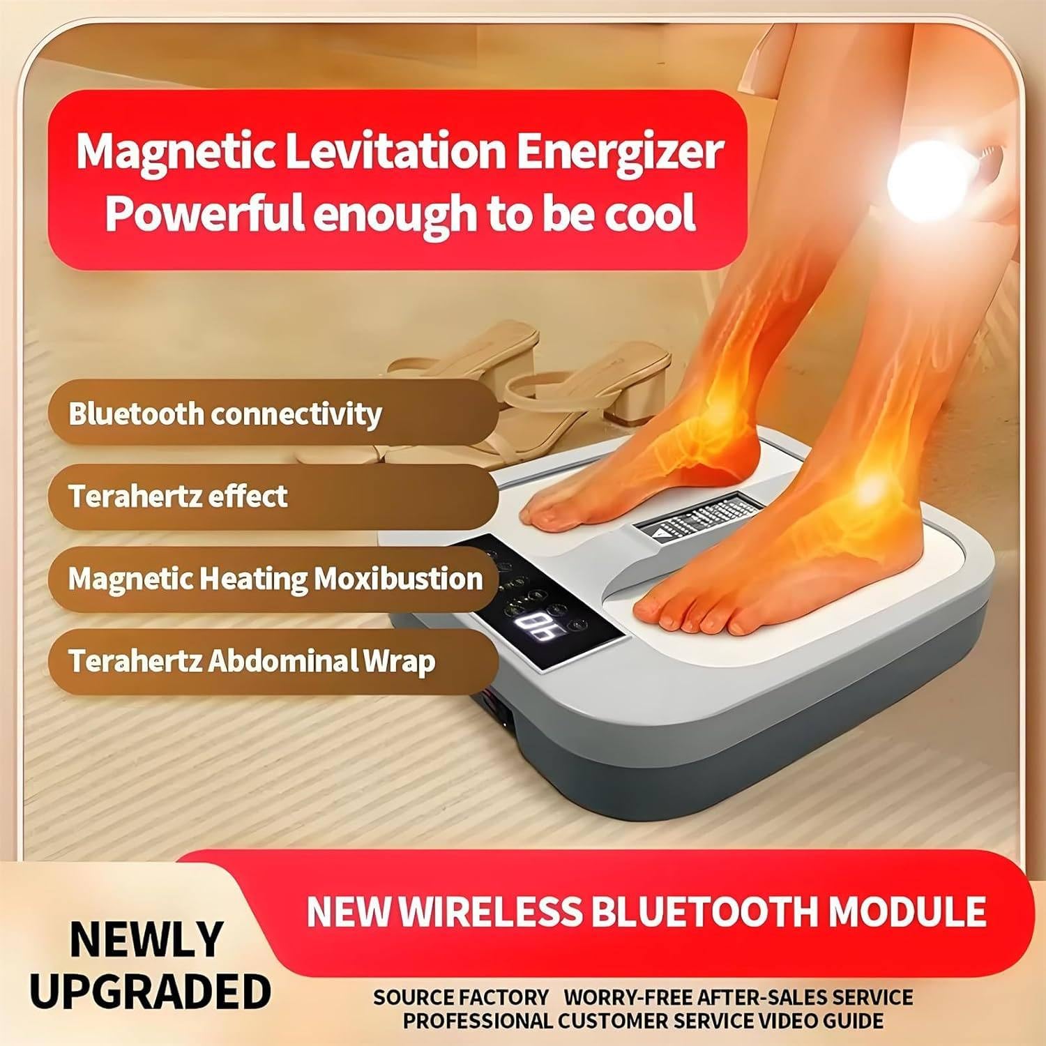 Fußmassagegerät für Plantarfasziitis, Terahertz-Massage mit Fernbedienung, Vibrations- und Wärmefunktion, ideal zur Schmerzlinderung, Muskelentspannung und Durchblutungsförderung