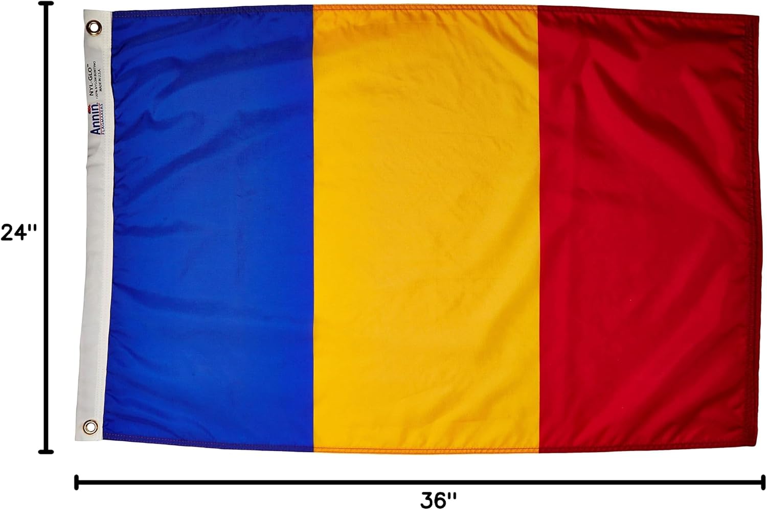 Annin Flagmakers Romania Flag USA-Made to Official United Nations Design Specifications, 2 x 3 Feet (Model 196917)