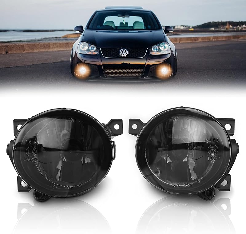 TangMiGe Füstös Fekete Ködlámpa Szett Volkswagen Golf V, Jetta III, Scirocco, SEAT Mii, Skoda Citigo Modellekhez - E-MARK Tanúsított, 51W