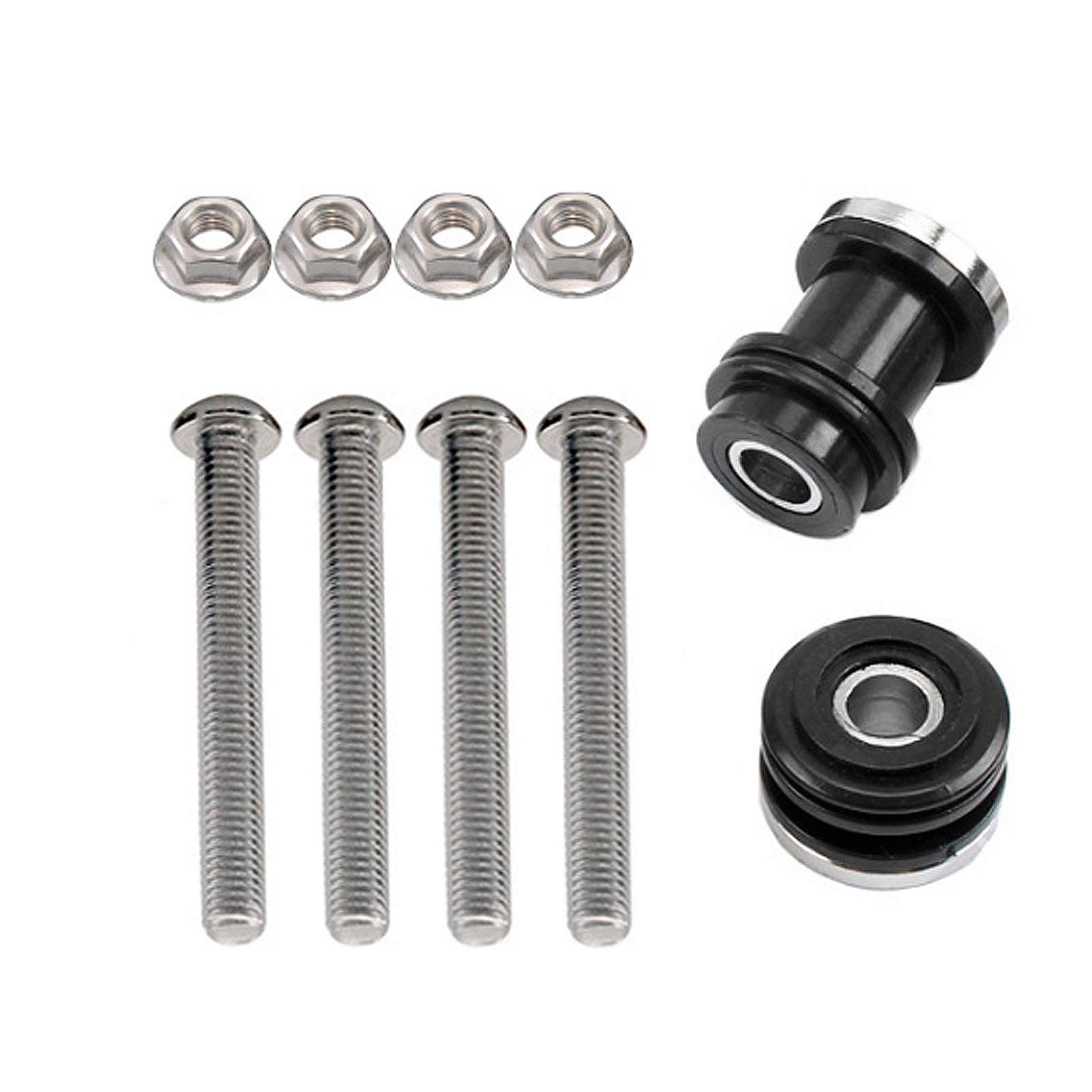 SaferCCTV Motorrad Sissy Bar Gepäckträger Kit - 4-Punkt Docking Chrom/Schwarz