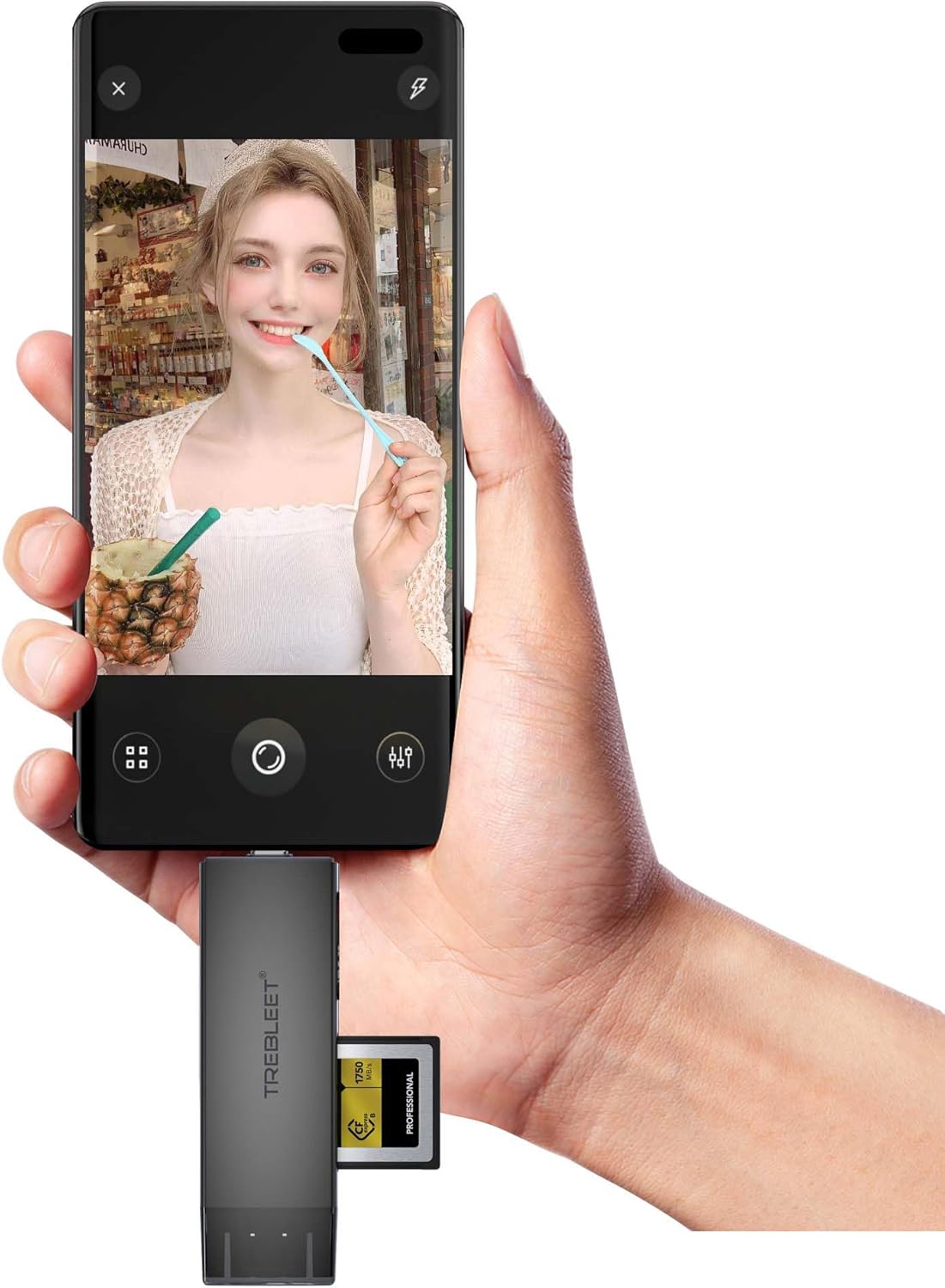 CFexpress Type B and SD UHS-II Dual-Slot Memory Card Reader, USB 3.2 10Gbps, 2 in 1 USB C & USB A Port, OTG for iPhone 15 Pro/iPad Pro/PC/Laptop/Smart Phone/Tablet