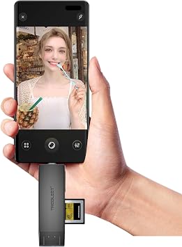 CFexpress Type B and SD UHS-II Dual-Slot Memory Card Reader, USB 3.2 10Gbps, 2 in 1 USB C & USB A Port, OTG for iPhone 15 Pro/iPad Pro/PC/Laptop/Smart Phone/Tablet