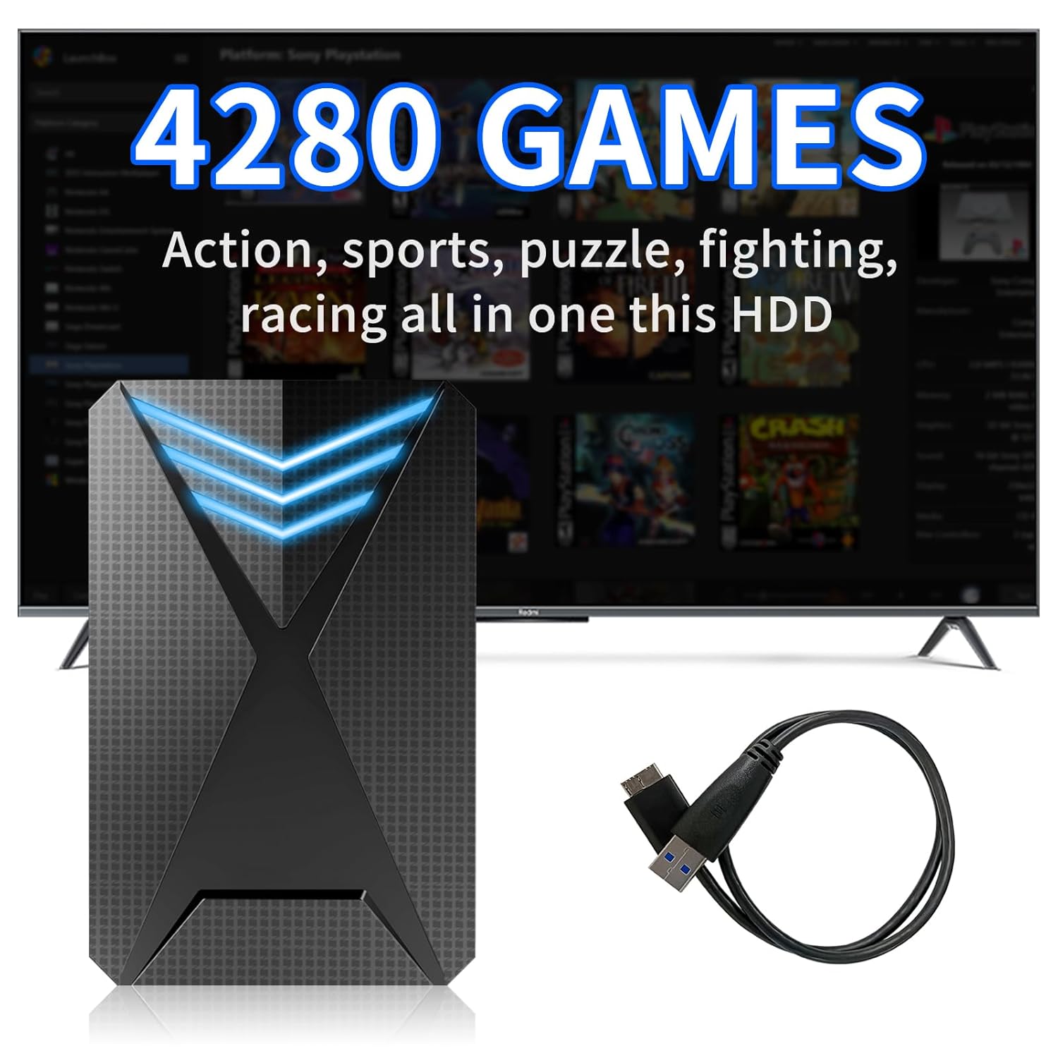 Retro Game Console HDD with Games, Emulator Console Plug