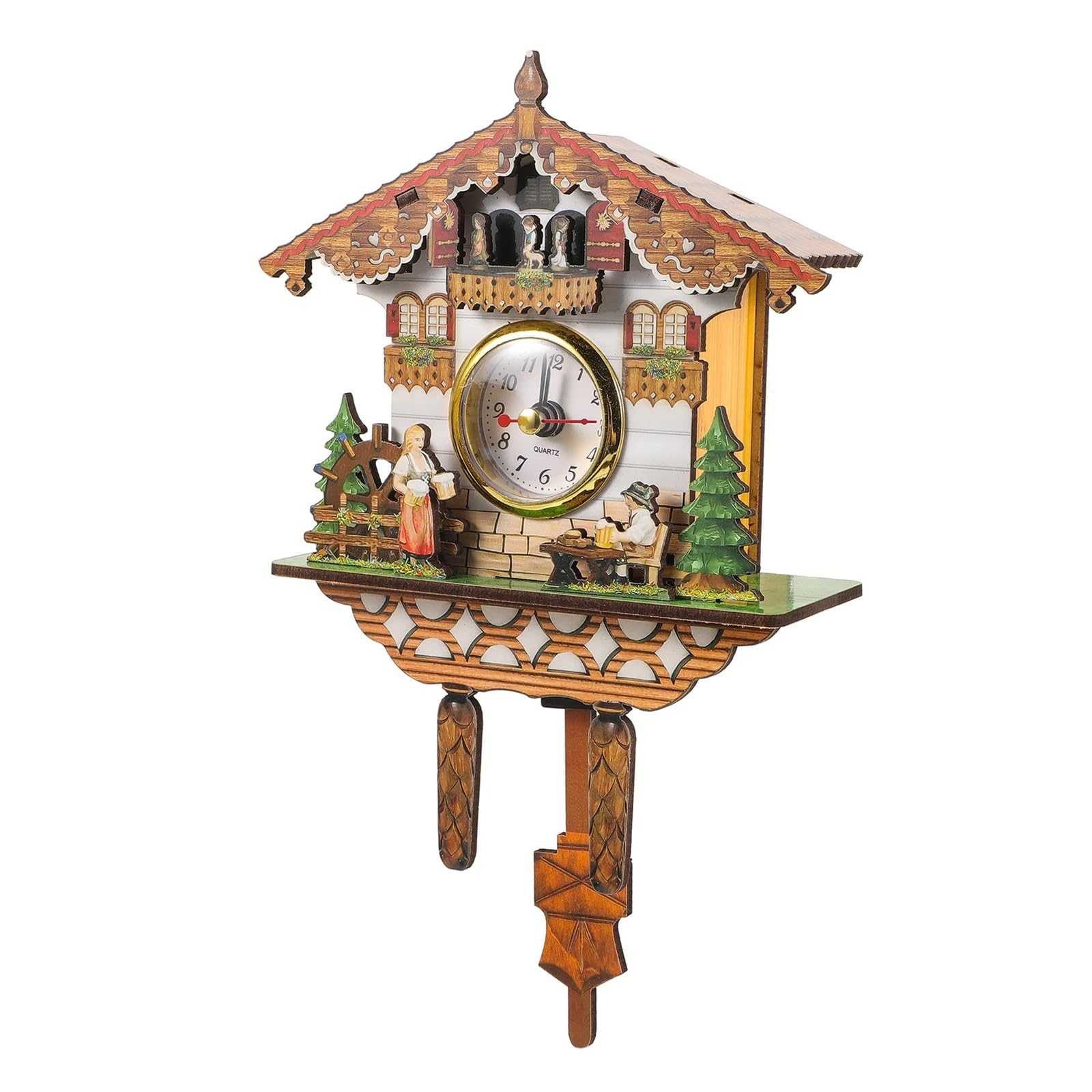 Gsclz As Shown22x12.5cm Clock Wooden Pendulum Sturdy Wall Hanging Decor Bedroom Clocks Office Cuckoo Retro The Bird Comes Out For Wall Art Home Office Decoration(As Shown22x12.5cm)