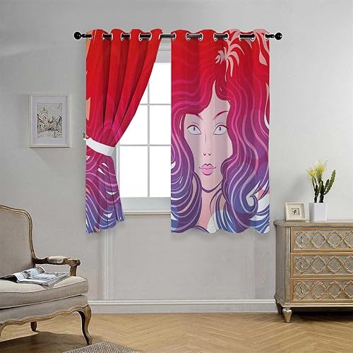 Miniatura 2 de Cortina con ojales modernos con ojales, manta corta insonorizada para puerta, cortinas para cuartos separados, 55 pulgadas de ancho por 72 pulgadas