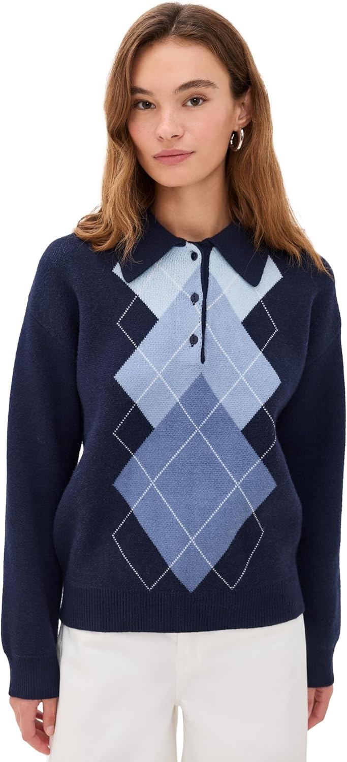 English Factory Women's Argyle Knit Sweater