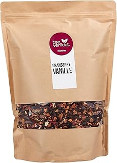 teeverliebt - Loser Früchtetee Cranberry Vanille 1000 g I Früchtetee lose I herbe, säuerlich und gleichzeitig süße Komposition der Tee-Mischung I Früchtetee lose 1 kg