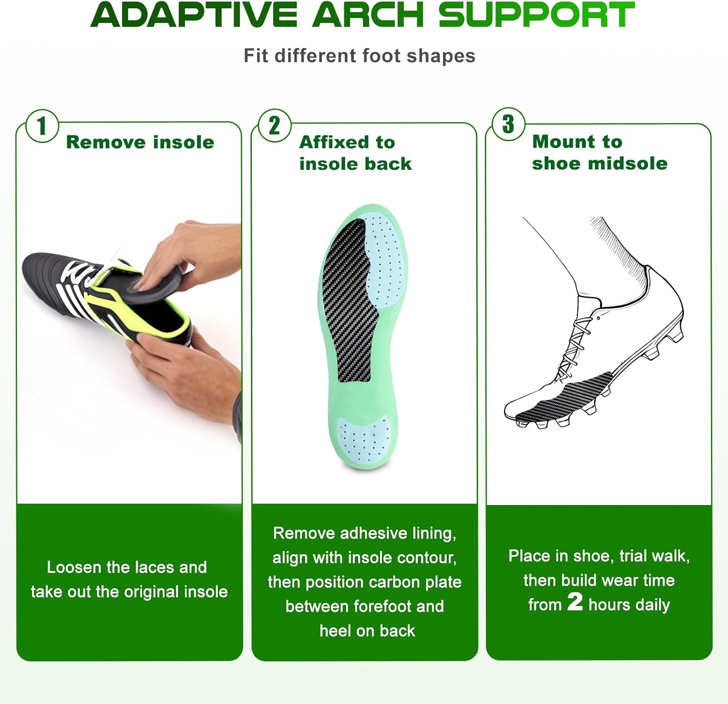 Carbon Fiber Insole for Soccer Cleats, Anti-Twist Rigid Shoe Insert, Carbon Foot Plate for Injury Prevention in Football, Basketball, Running, Hiking- for The Recovery of Turf Toe and Hallux Valgus - Image 6