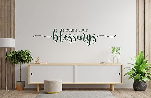 Miniatura 6 de Calcomanía de vinilo religioso para pared, cita inspiradora, cuenta tus bendiciones, decoración para el hogar o la iglesia para dormitorio, sala