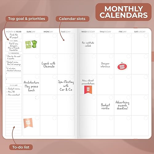 Miniatura 4 de Clever Fox Libro de citas, planificador de horarios por hora con ranuras de tiempo, planificador de caja de tiempo para trabajo diario y tareas