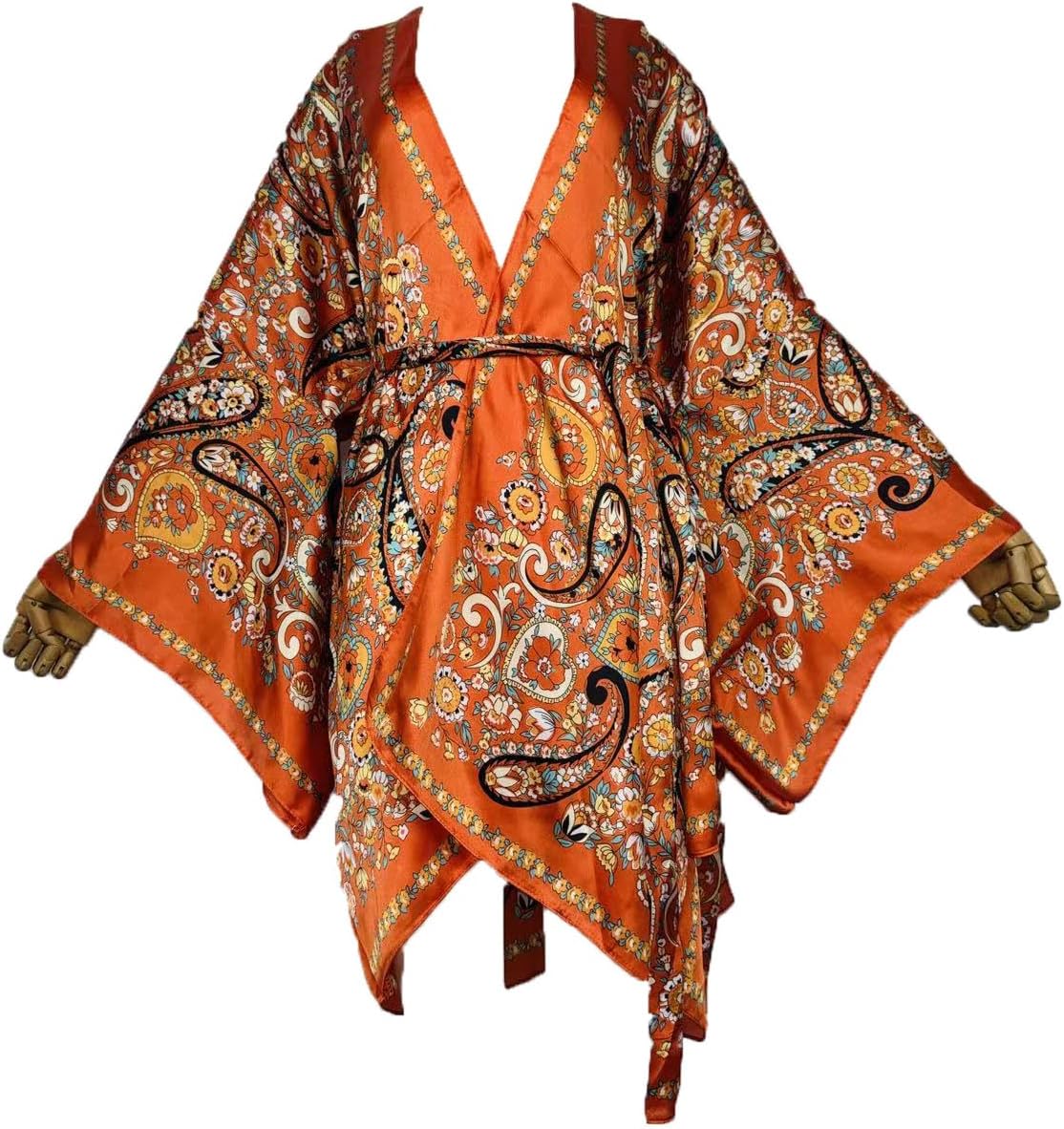 Summer Silk Feeling Beach Cover up Women Cardigan Fashion Sexy Boho African Holiday Party Long Sleeve Robe Kimono Kaftan