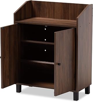 Baxton Studio Shoe Cabinets, One Size, Walnut