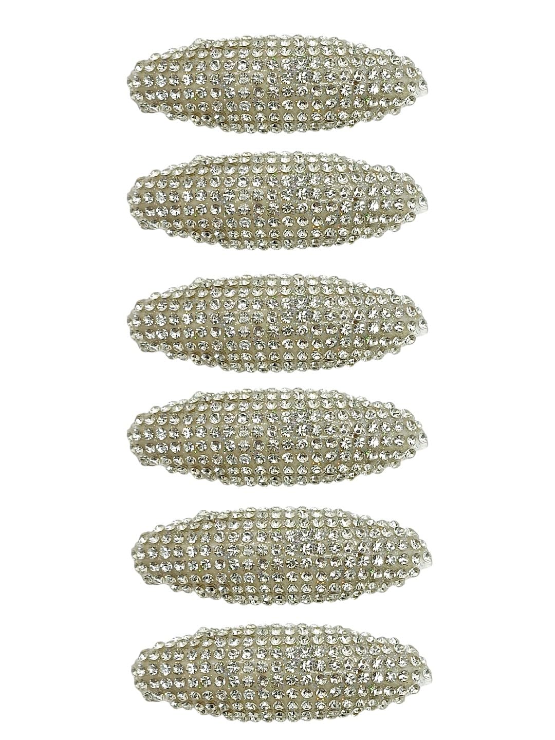 Set Of 6 Silver Embellished CZ Safety Saree Pin For Women and Girls-image-41