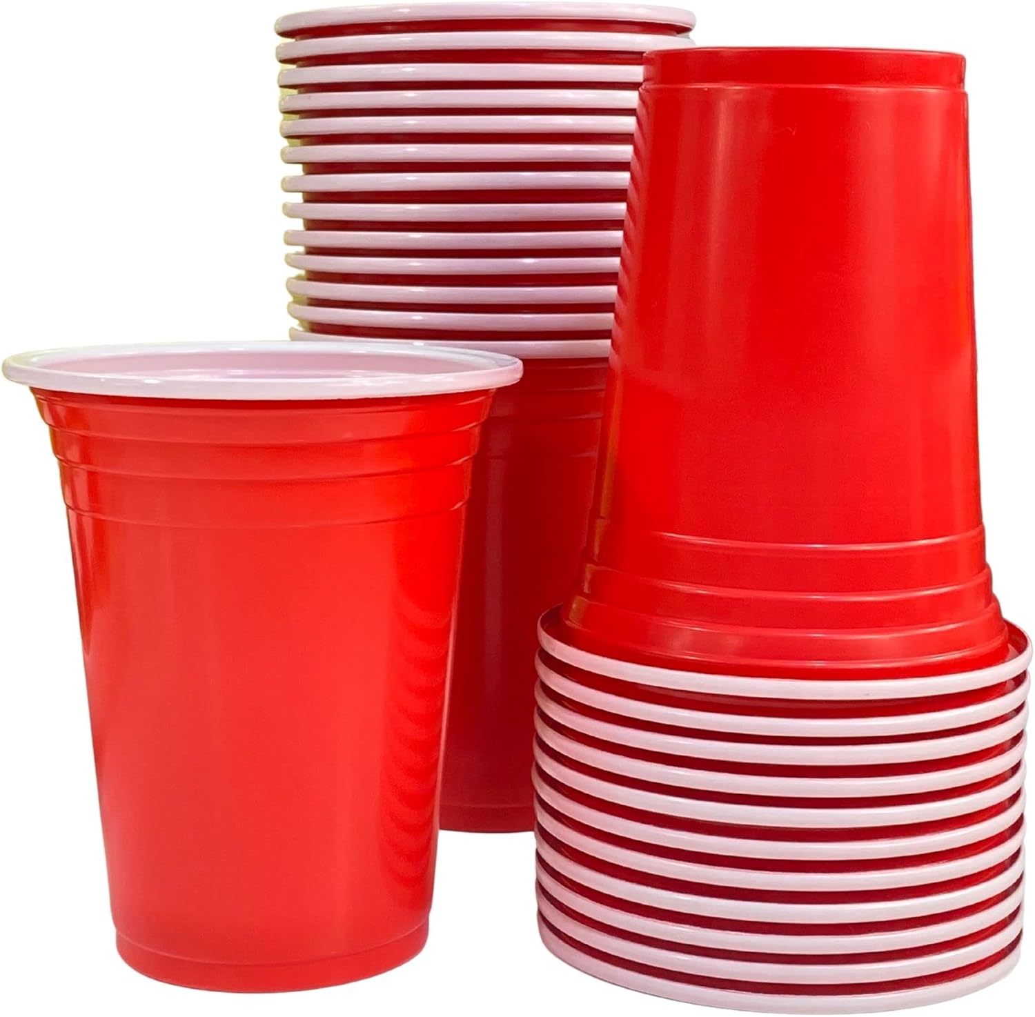 KAMSID Red Plastic Cups Party Red Cups 50Psc (12oz) Red Party Cups