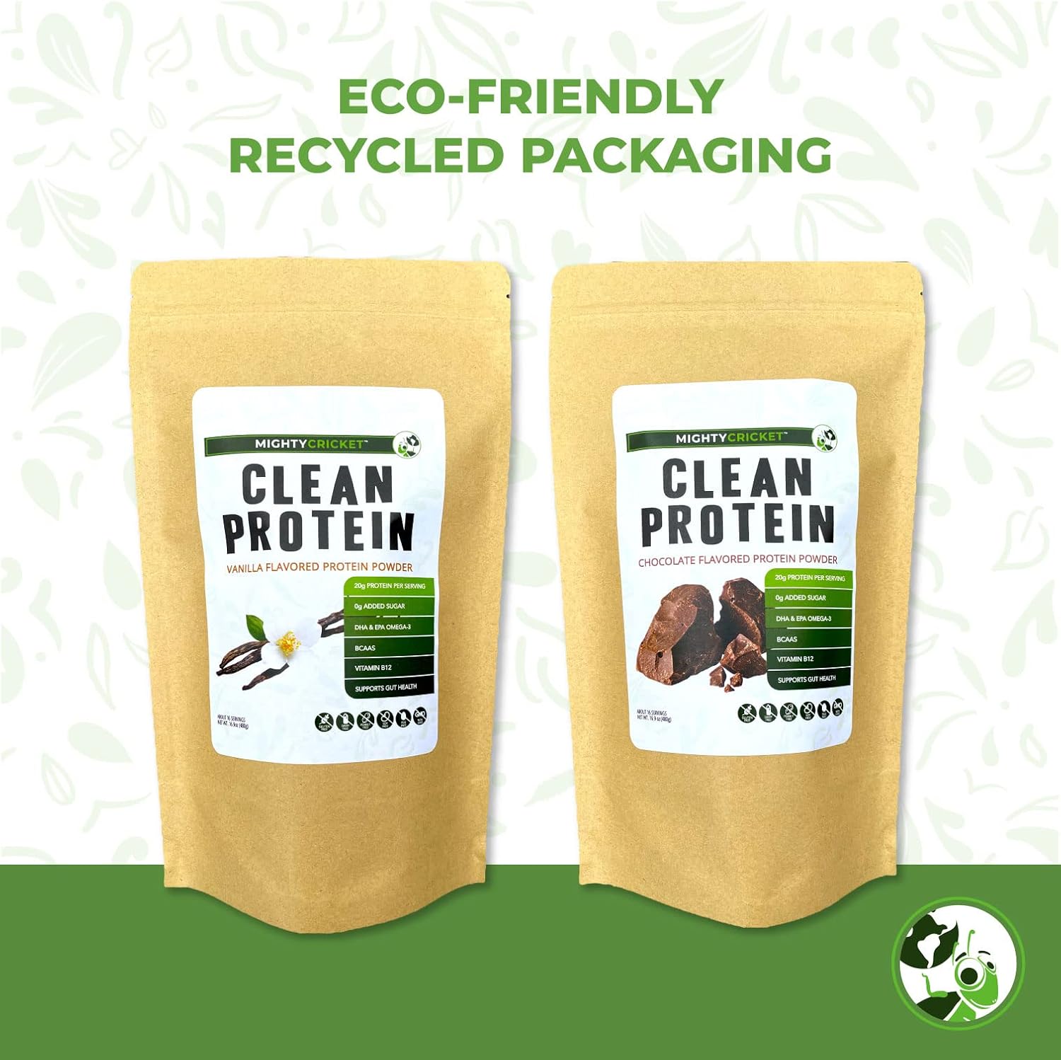 Mighty Cricket Protein Powder - High Protein Flour Substitute, Gluten Free, Dairy Free, Soy Free, 100% Pure Clean Protein - Cricket Flour Made from Healthy Insect Protein (1 lb.)