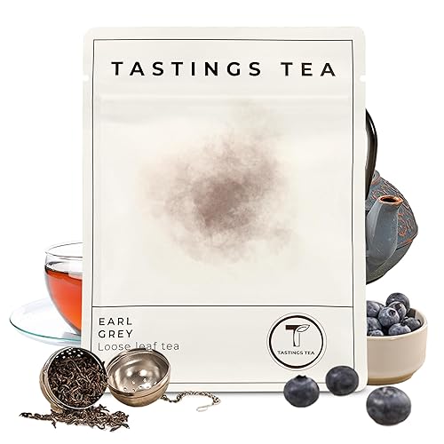 Vista 53 de Tastings Tea Té orgánico inglés para el desayuno, 3.5 oz. Mezcla de té negro natural de hojas sueltas con sabor Assam y Nilgiri Certificado