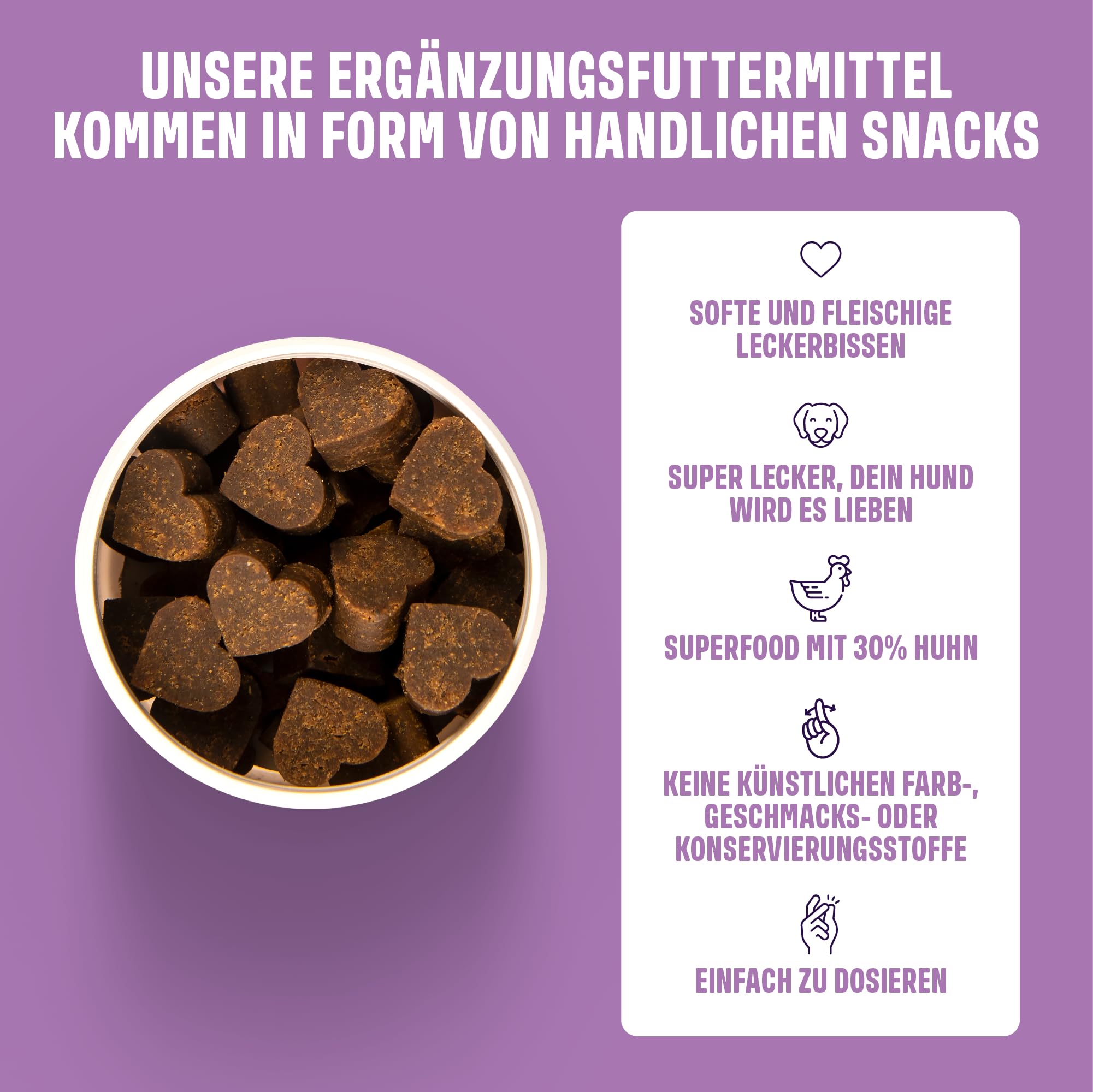ivvi Relax - Sanfte Entspannung für Hunde – Beruhigende Leckerlis mit L-Tryptophan & Kräutern - hilfreich zur Beruhigung bei Angst und Stress - 60 leckere Snacks mit Huhn