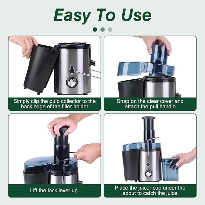 Extractor de Jugos Centrífugo 1000W Boca Ancha 2 Velocidades miniatura 7