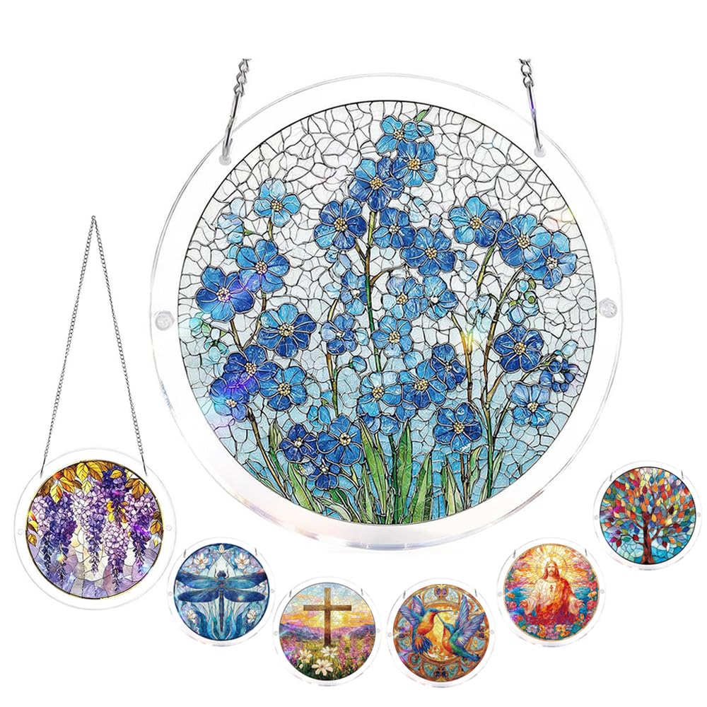 Acrylic Puzzles Suncatcher Window Hanging, Acrylic Puzzle for Adult, 83 Pieces Acrylics Jigsaw Puzzle Suncatcher, Colorful Flame Hummingbird Sun Catchers Window Hanging Panel (Style F) — view 25