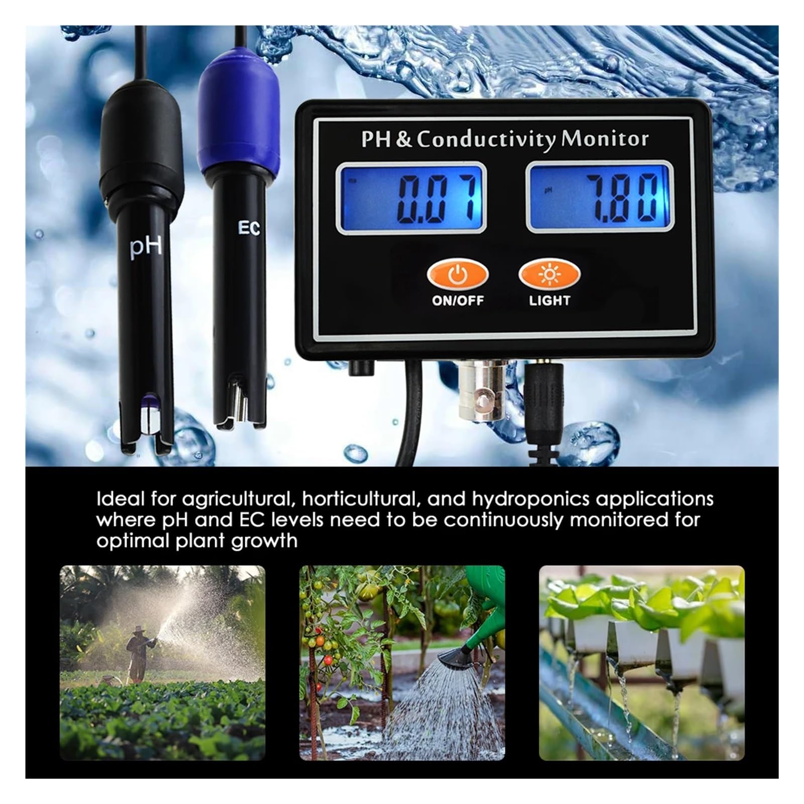 Medidor De PH, Monitor De Conductividad CE, Medidor De Agua, Monitoreo Continuo En Tiempo Real, Sonda De Pared