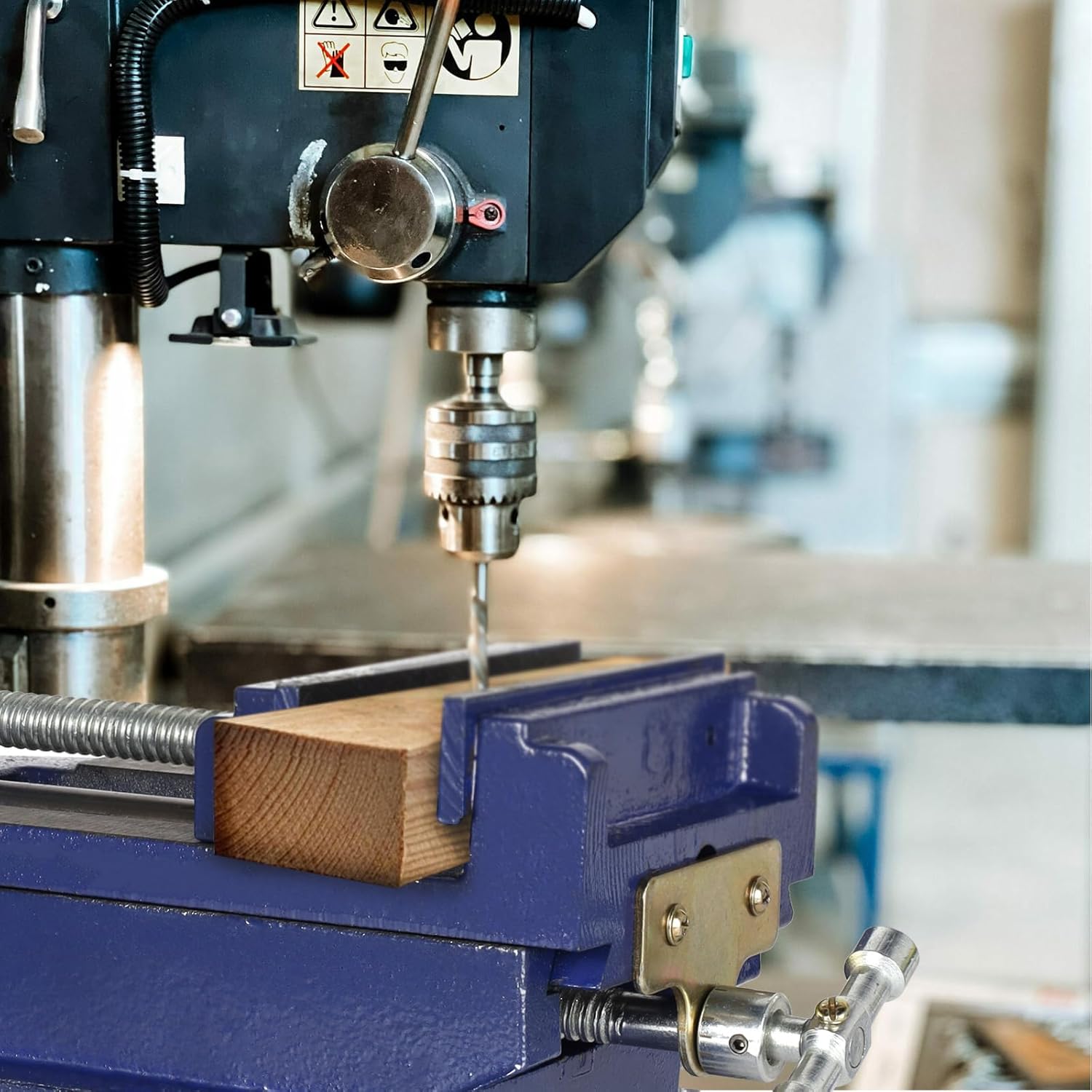 6" Cross Slide Vise Drill Press Metal Milling 2 Way X-Y Heavy Duty Clamp Machine, Industrial Grade Benchtop Wood Working Clamp Machine, Blue