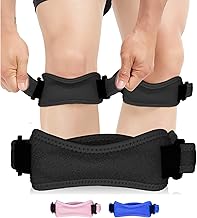 FEVAN Pack of 2 Adjustable Knee Pads for Meniscus and Ligament, Neoprene – Patellar Non-Slip Knee Pads – Unisex – for Crossfit (Black)