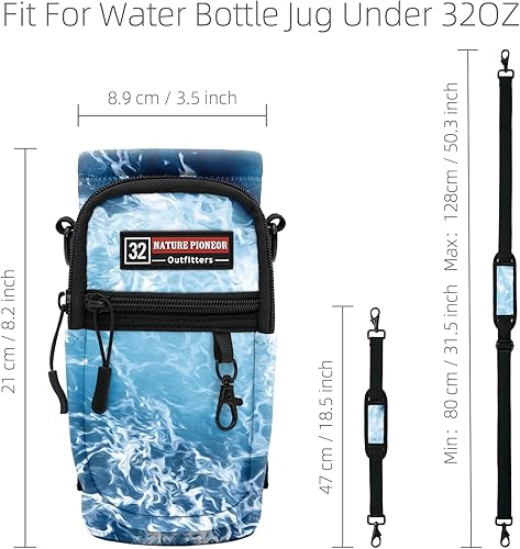 Miniatura 165 de NATURE PIONEOR Water Bottle Holder with Strap,Water Bottle Carrier Bag Sling Sleeve with Adjustable Shoulder Strap & Handle and Large Phone Pocket