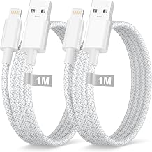 USB to Lightning Cable 3ft 2pack, Apple MFi Certified iPhone Charger Cord Lead Nylon Braided Car Fast Charging Lightning Cable Apple Charging Cord for iPhone 14 13 12 11 Pro Max XS X 8 7Plus 6 SE iPad