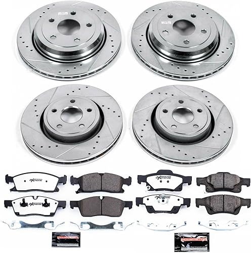 Miniatura 2 de Power Stop Kit de freno delantero y trasero para Dodge Durango 2011, 2012, 2013, 2014, 2015, 2016, 2017, 2018, 2019, 2020, repuesto de pastillas de