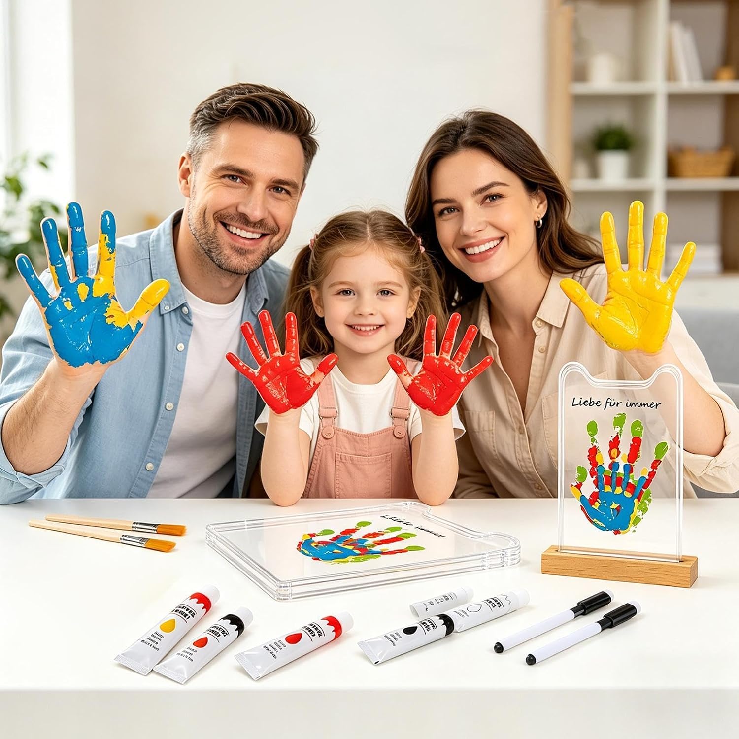 Handprint Keepsake Kit, Transparent Acrylic Craft Board, Memory Display image 3